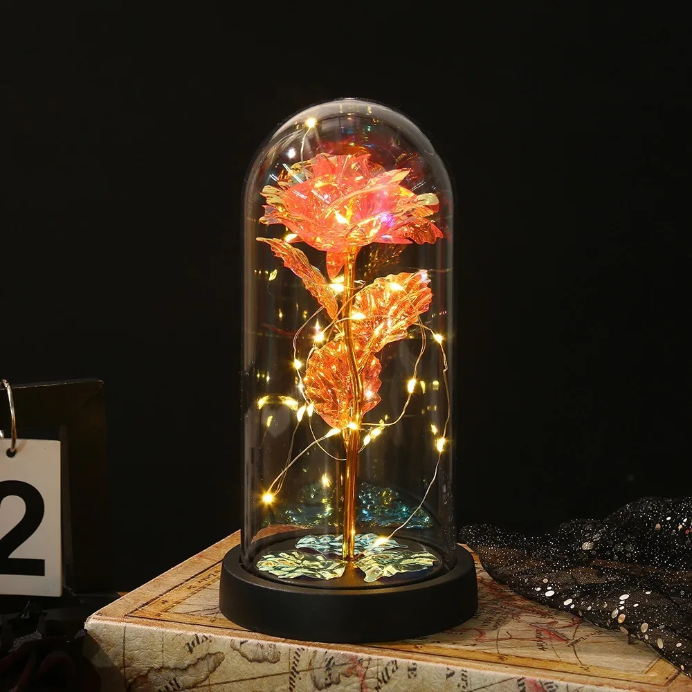 

Beautiful Romantic Artificial Rose Light Luminous Decorative LED Flower Light Realistic Eternal Rose Lamp Mothers Day