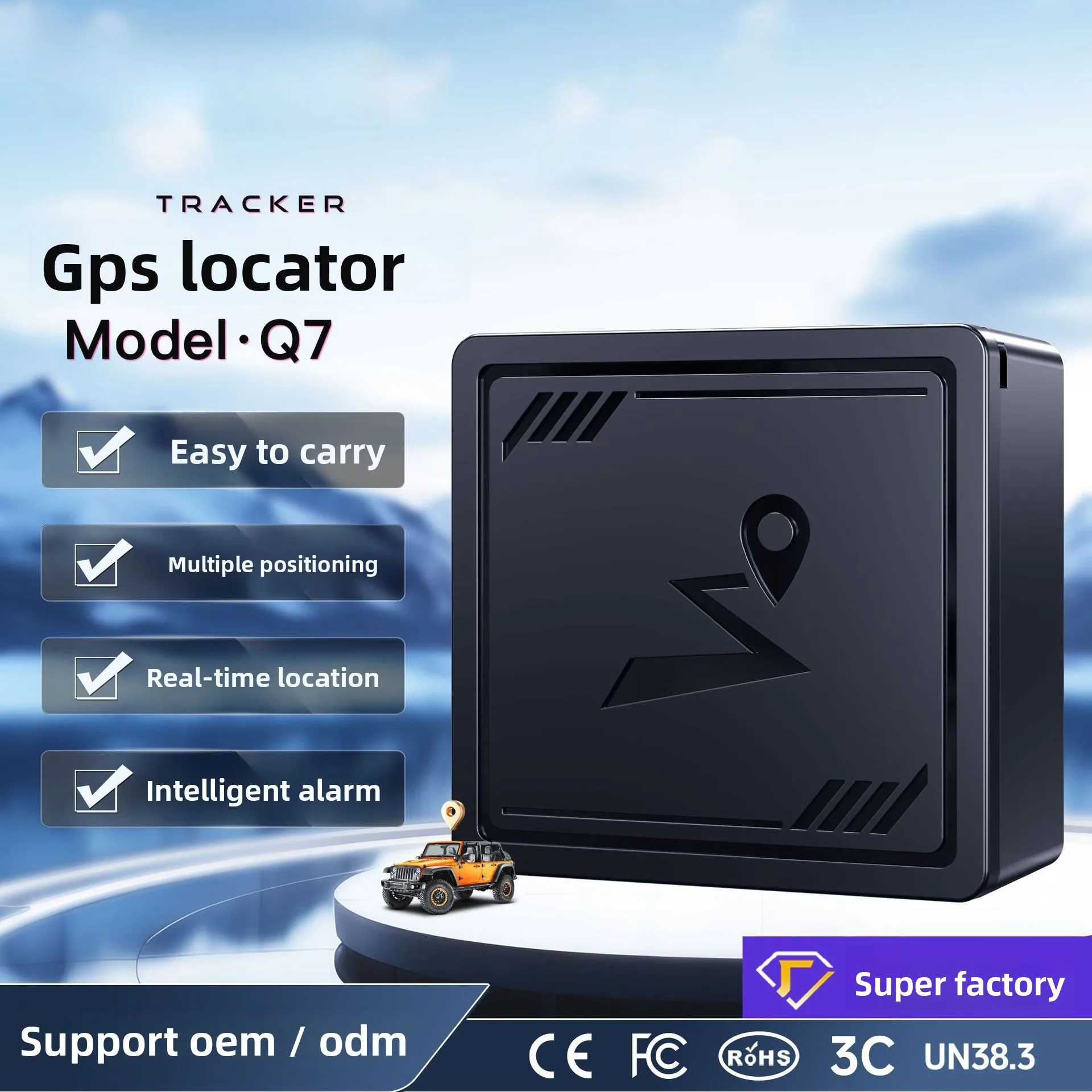 4G Beidou Mini Square GPS Tracker, Geofence Anti-loss Locator for Pet Person Finance Fleet Management