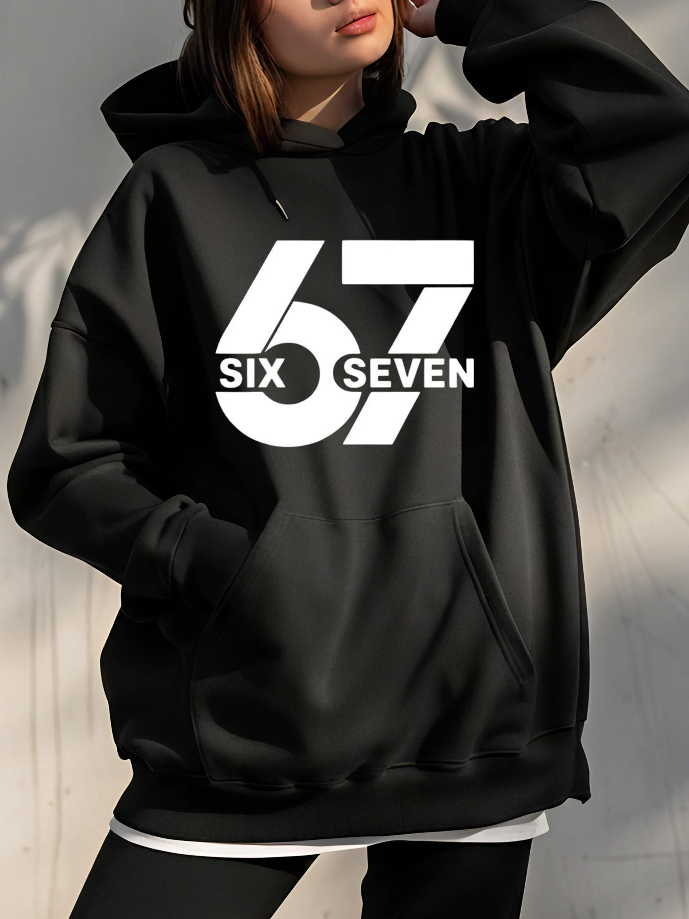 

Halloween 7 Print Hoodie Loose Fit Casual Style White Graphic, Women, Streetwear