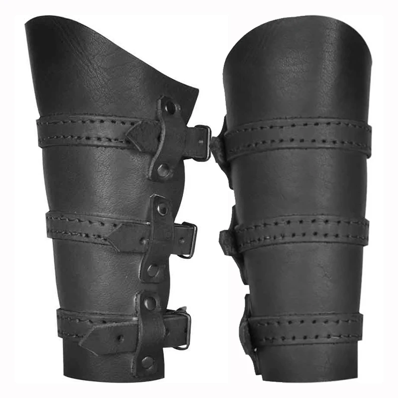 

Medieval Viking Knight Leather Arm Guard Armor Nordic Barbarian Bracer Vambrace Men Cosplay Costume Festival Wristband Gauntlet