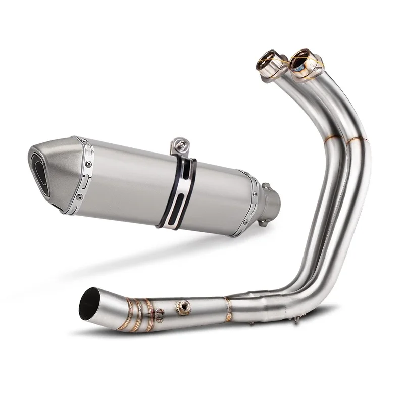 51mm Full Exhaust System Header Mid Pipe Fit For Yamaha MT-07 FZ-07 XSR700 2014-2024 Stainless Steel