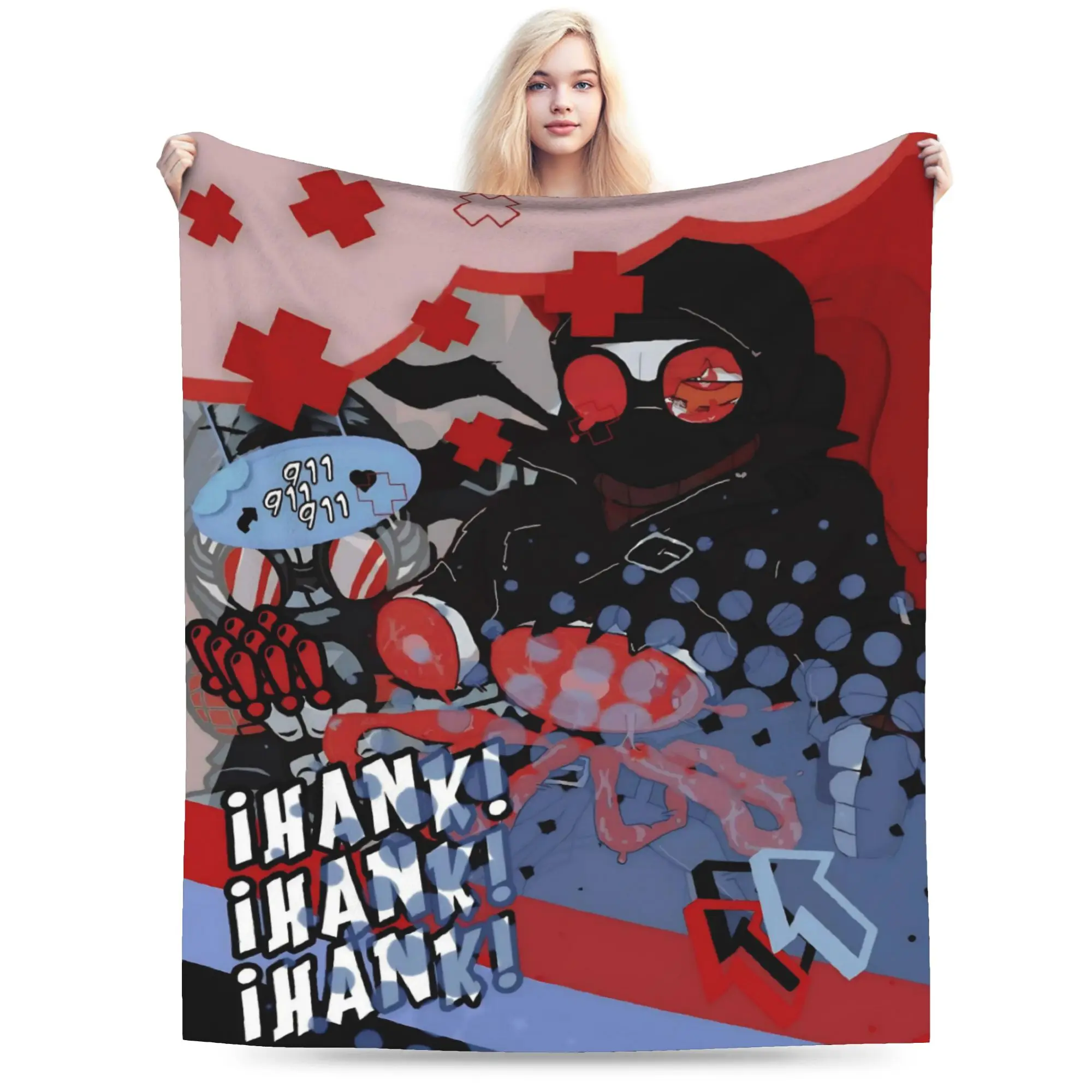 MADNESS COMBAT Hank Blanket Fleece  Cozy Lightweight Thin Throw Blankets for Sofa Plush Thin Quilt