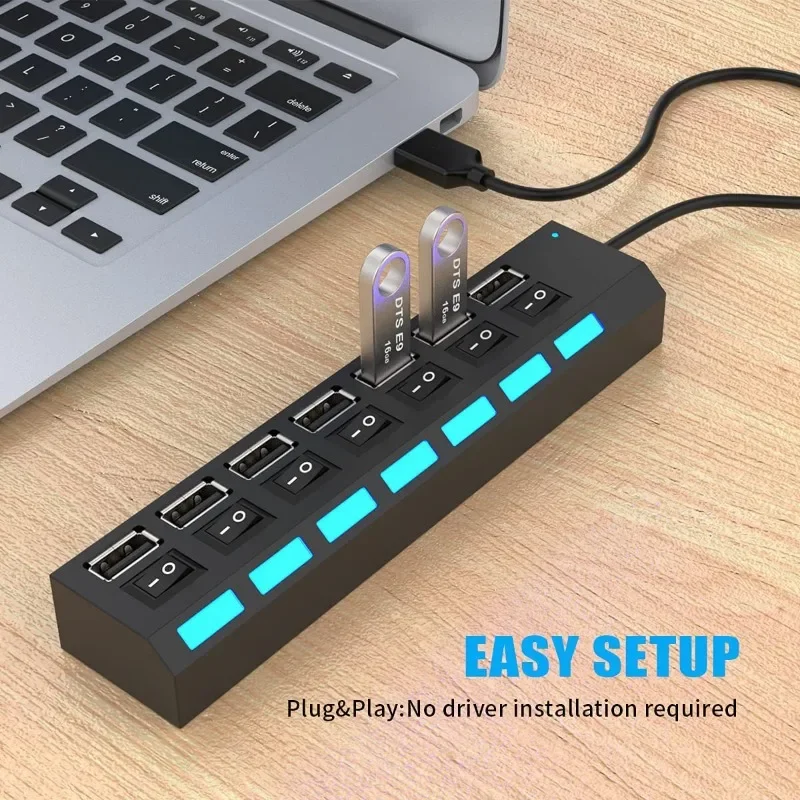 Usb Hub 3.0 Hub Usb Splitter 4/7 Ports Multi UsbHubs 2.0 Power Adapter Extensor Computer Accessories Switch Usb For Home Laptop