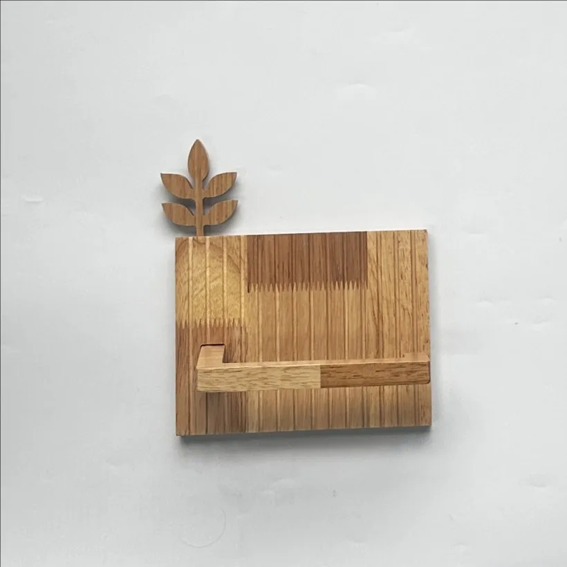 Wooden Wall Hanging Paper Towel Holder Bathroom Hardwares Paper Towel Holder Decoration Kitchen Toilet Roll Paper Holder