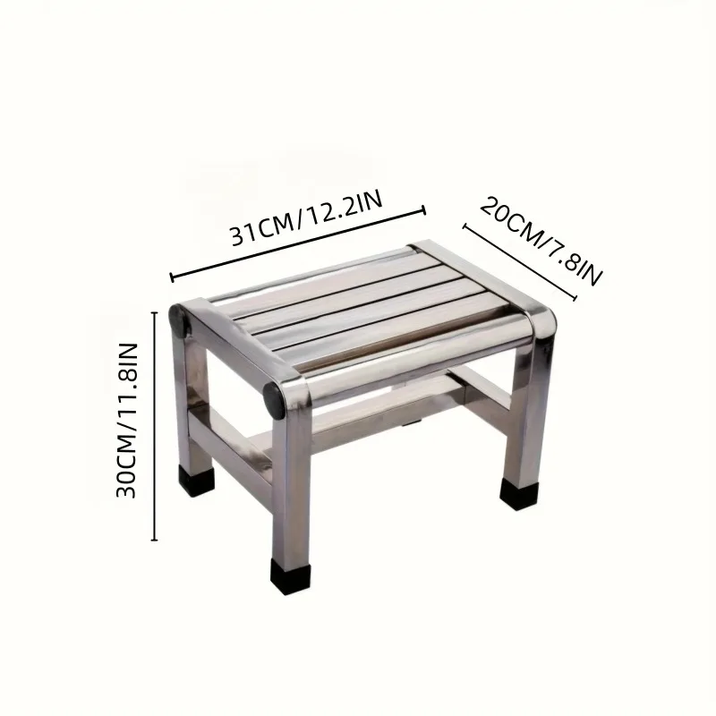 Multi Functional Stainless Steel Stool - Durable Thick & Sturdy Stool, Ideal for Living Room, Bathroom, Kitchen, Corridors