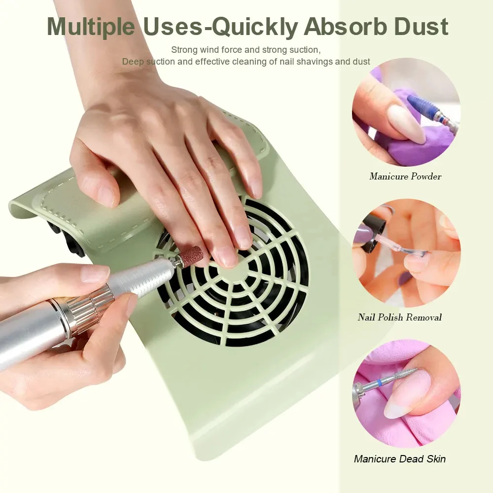Professional Nail Dust Collector Vacuum - Low Noise Manicure Dust Extractor with Strong Suction Fan for Nail Salon & Home Use