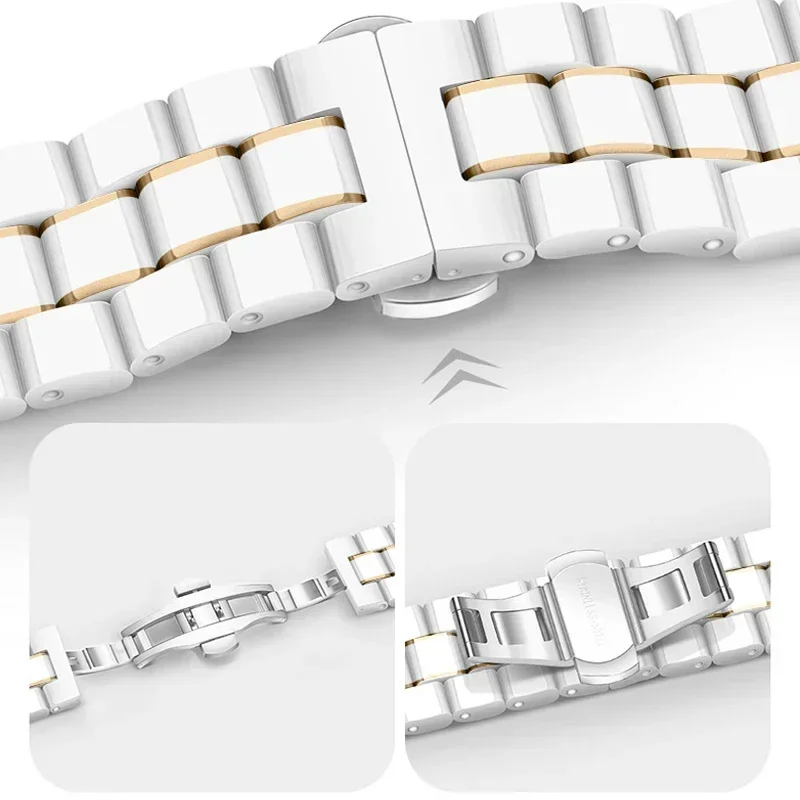 Correa de cerámica + Metal de 18mm para Huawei Watch GT5 Pro, pulsera de lujo de 42mm para Huawei Watch GT5 41mm GT4 41mm, accesorios