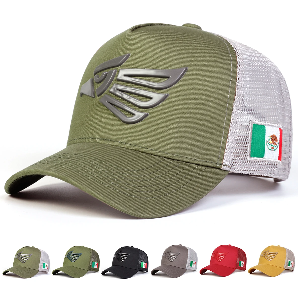 

Unisex Mexican Eagle Label Baseball Net Caps Outdoor Adjustable Spring and Summer Casual Sunscreen Hat