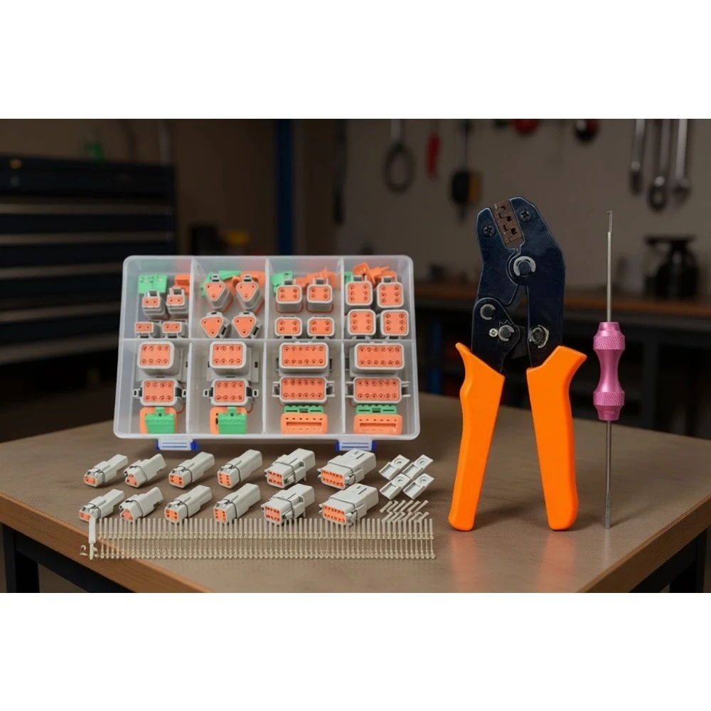 

Набор из 217 водонепроницаемых автомобильных разъемов с инструментом для обжима и снятия для проводки автомобилей, грузовиков и морского транспорта