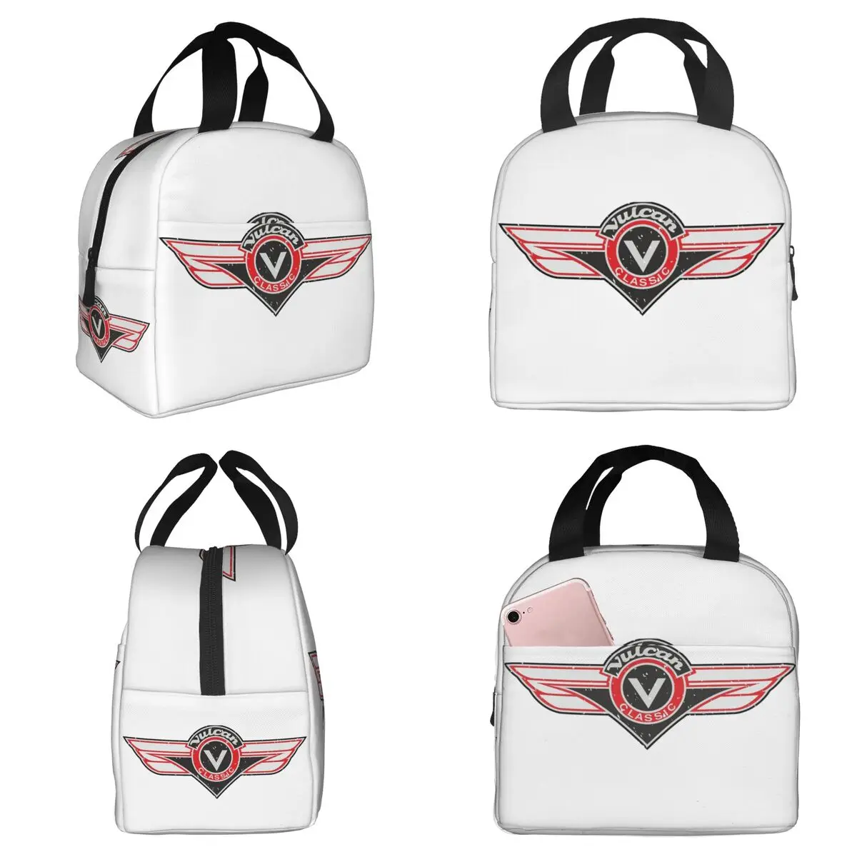 

Термосумка для обедов Vulcan VN Motorcycle Classic Logo Worn, изолированная, для детей, школьная, термоконтейнер для еды, сумка-холодильник, контейнер для ланчей