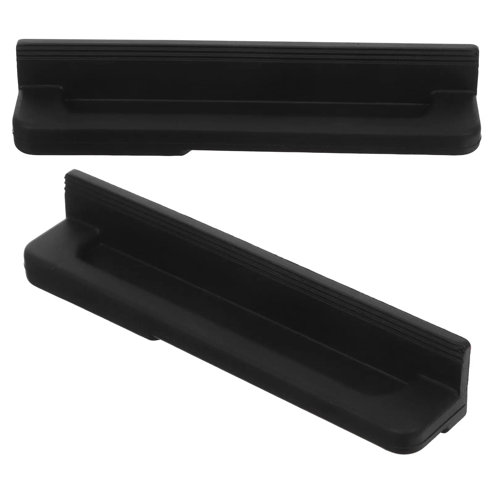 2Pcs Black Foot Pull Handle for Cabinet Modern Touchless Opener Suitable for Full Overlay Trash Drawer Kitchen