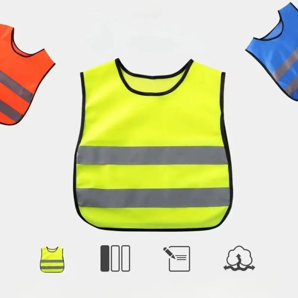 

Sleeveless High Visibility Kids Safety Vest Comfortable Wear Resistant Reflective Vest Fashion Jacket Traffic Waistcoat Road