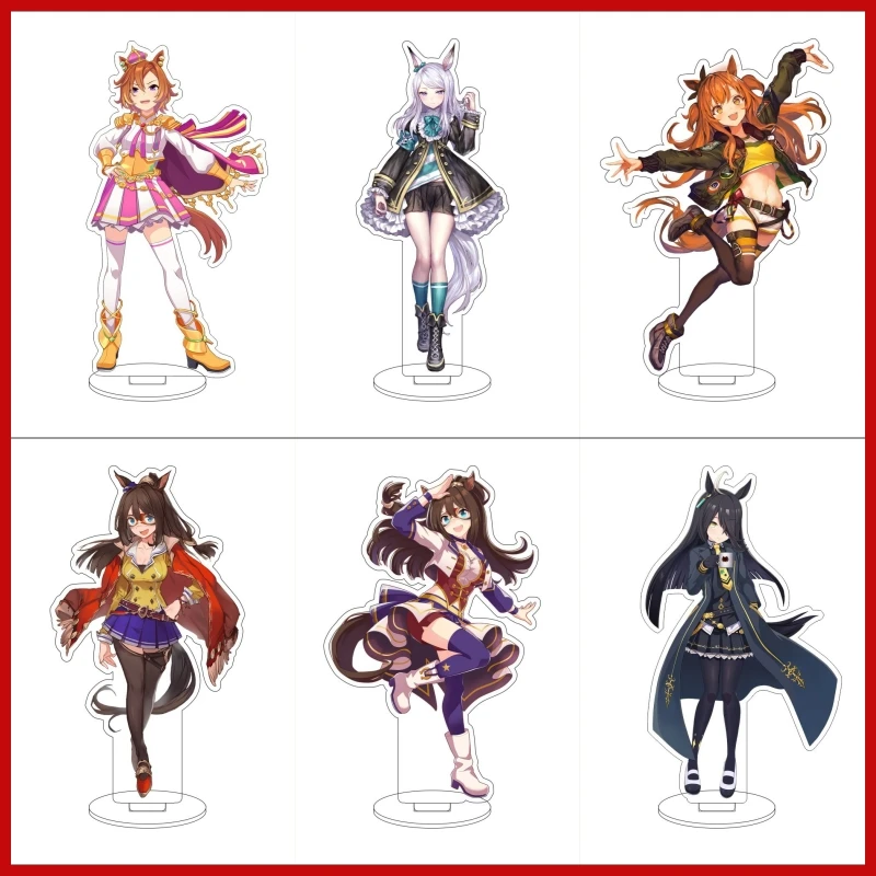 

Anime Pretty Derby Acrylic Keychain Stand Model Plate Silence Suzuka Figures Cosplay Desktop Decor Display Fans Bag Gifts 15cm
