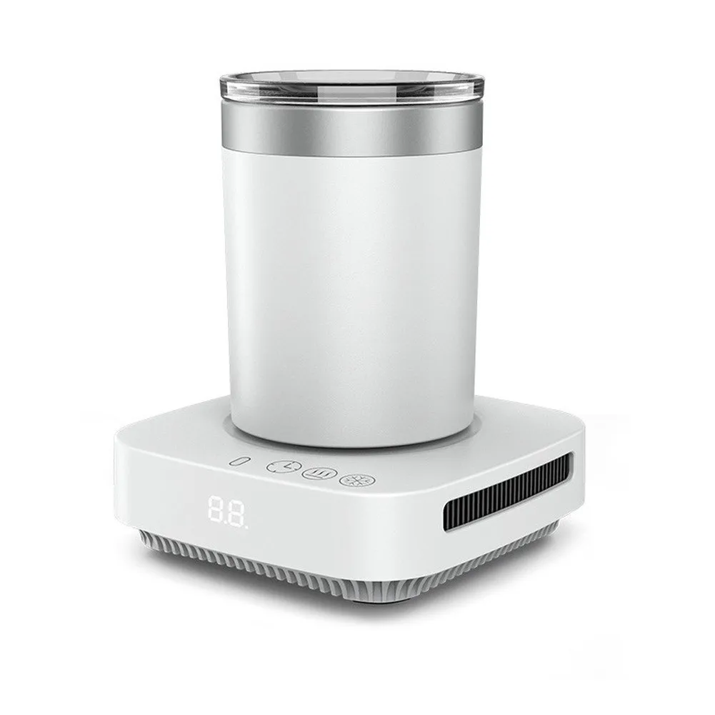 1 Piece Smart Heating Cooling Coaster With Digital Display Timer For Home Travel Beverage Warmer Chiller Mat