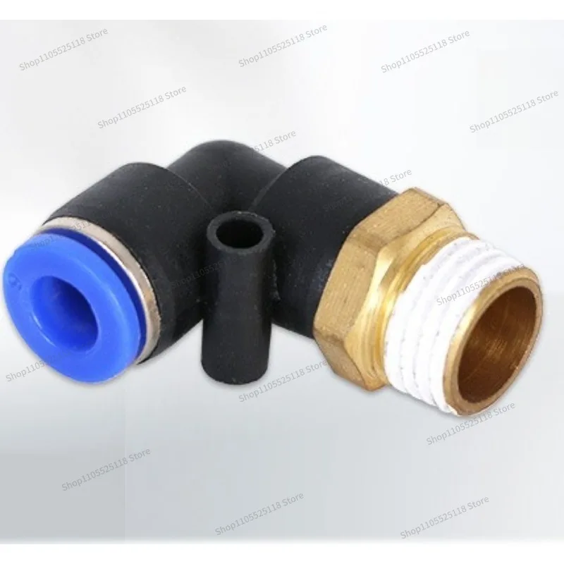 For PL Pneumatic Connector 90 Degree Right Angle Elbow Quick Connector, Blue Male Thread
