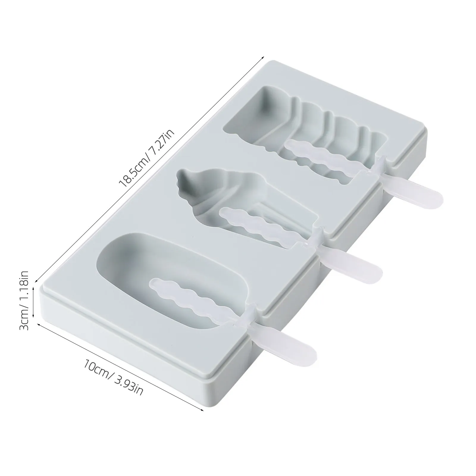 Premium Food-Grade Silicone Ice Pop Mold with Long Handle Shanks and Dust-Proof Lid for Easy DIY Homemade Ice Pops Ice Cream