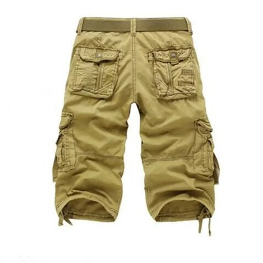 Casual Shorts Mens Straight Solid Sports Shorts Men Joggers Cargo Shorts Fashion Cotton Knee Length Sweatpants Man XT892