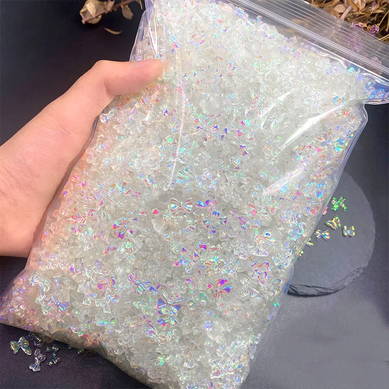 500g Bulk Nail Charms Kawaii Multi-Shapes Mixed Resin Nail Charms Cute 3D Nail DIY Slimes Crafts For Nail Art Decorations Gems