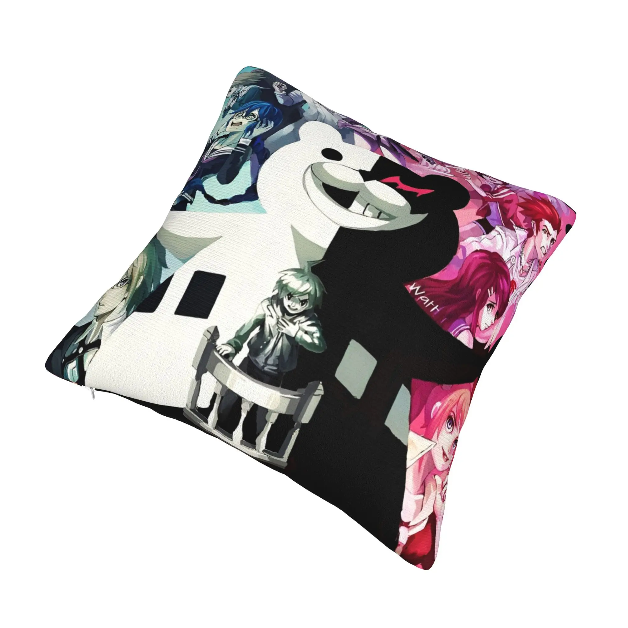 المخدة الزخرفية Danganronpa انمي ياباني اكسسوارات المنزل رمي كيس وسادة غطاء مربع أحجام متعددة