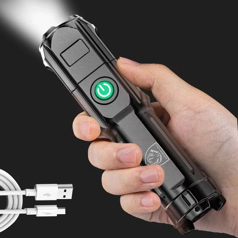 مصباح ليد جيب USB قابلة للشحن مقاوم للماء أضواء التكتيكية لبيجو 308 3008 208 508 2008 اكسسوارات #3