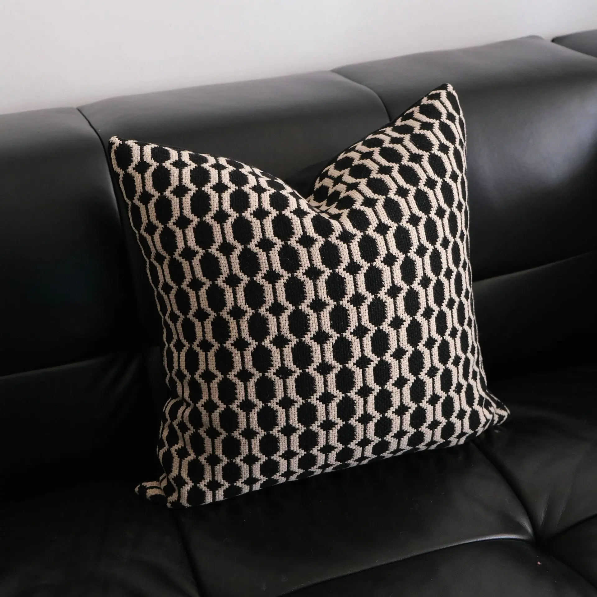 

Knitted Geometric Pattern Pillow Cover, Minimalist Pillowcase, Retro Cushion Cover, Living Room Sofa Decoration
