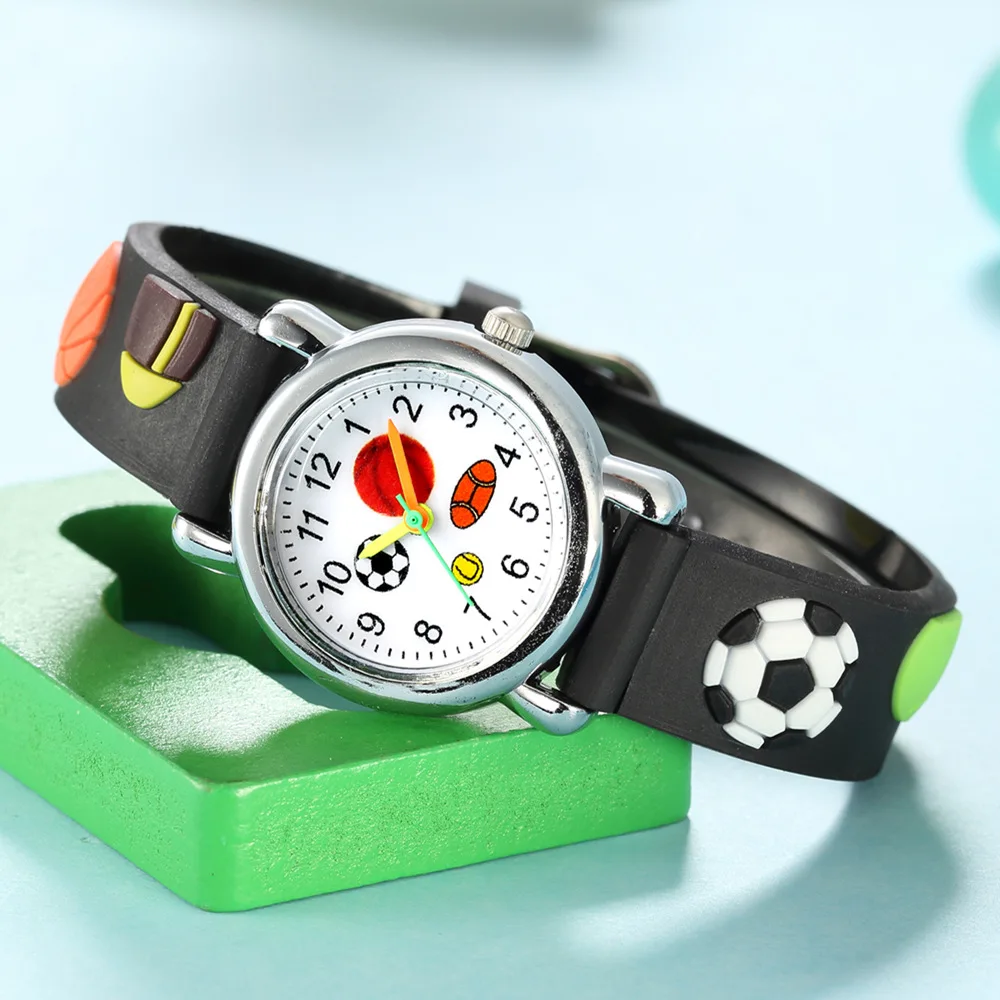 Rugby Style Silicone Band Quartz Sports Watch Cartoon Boys Girls Children's Watch