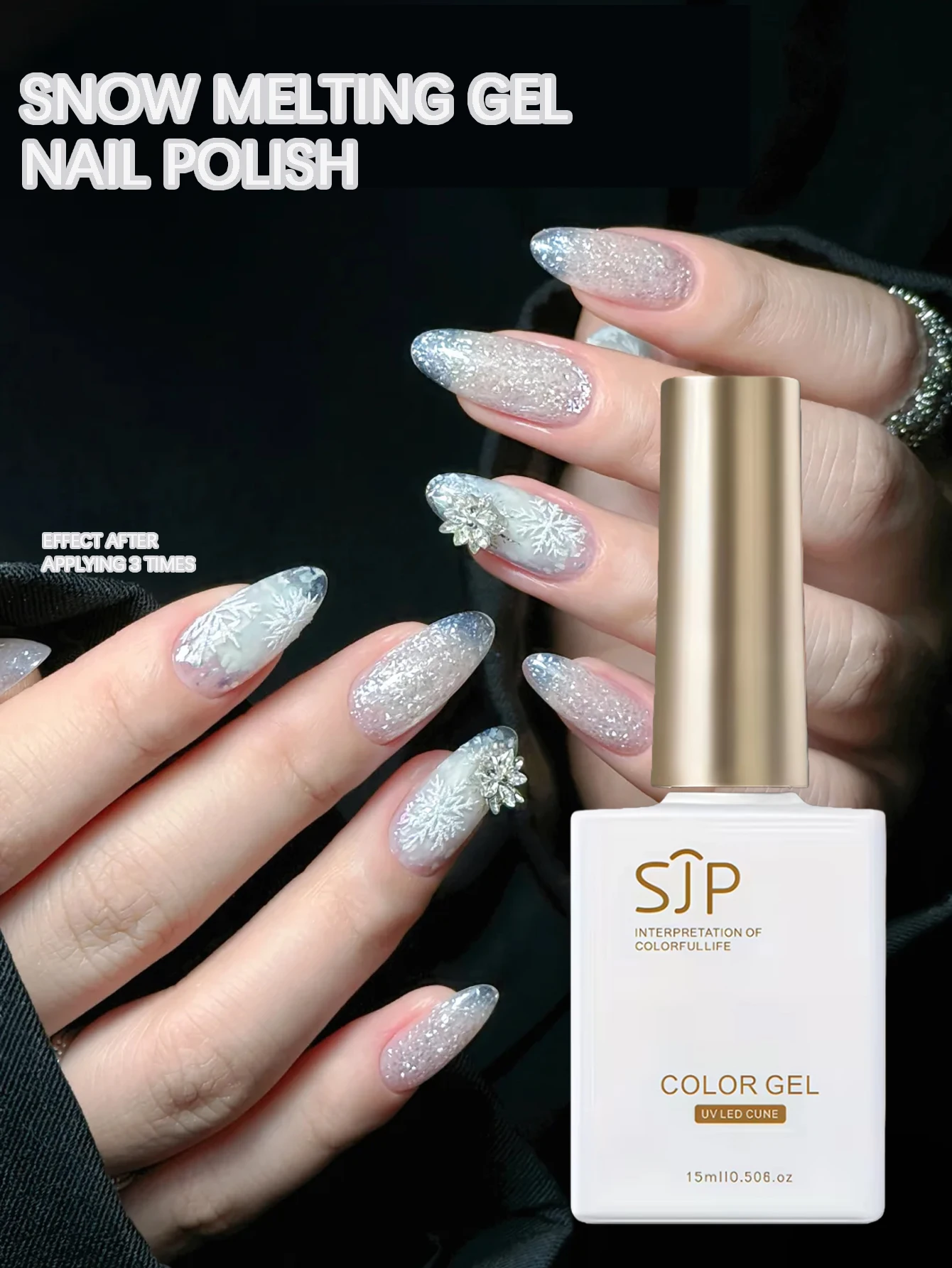 15 ml weißes Opalpulver Glitzer Schneeflocke Nagellack Gel UV Nail Art Gel DIY Nail Art Charm