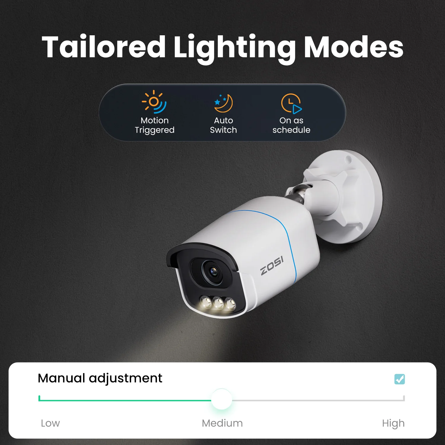 ZOSI 4K PoE Security Camera System 8MP/5MP C186 Aurora Lux Outdoor Indoor Wired IP Cams True Full Color Night Vision 8CH NVR Kit view 5