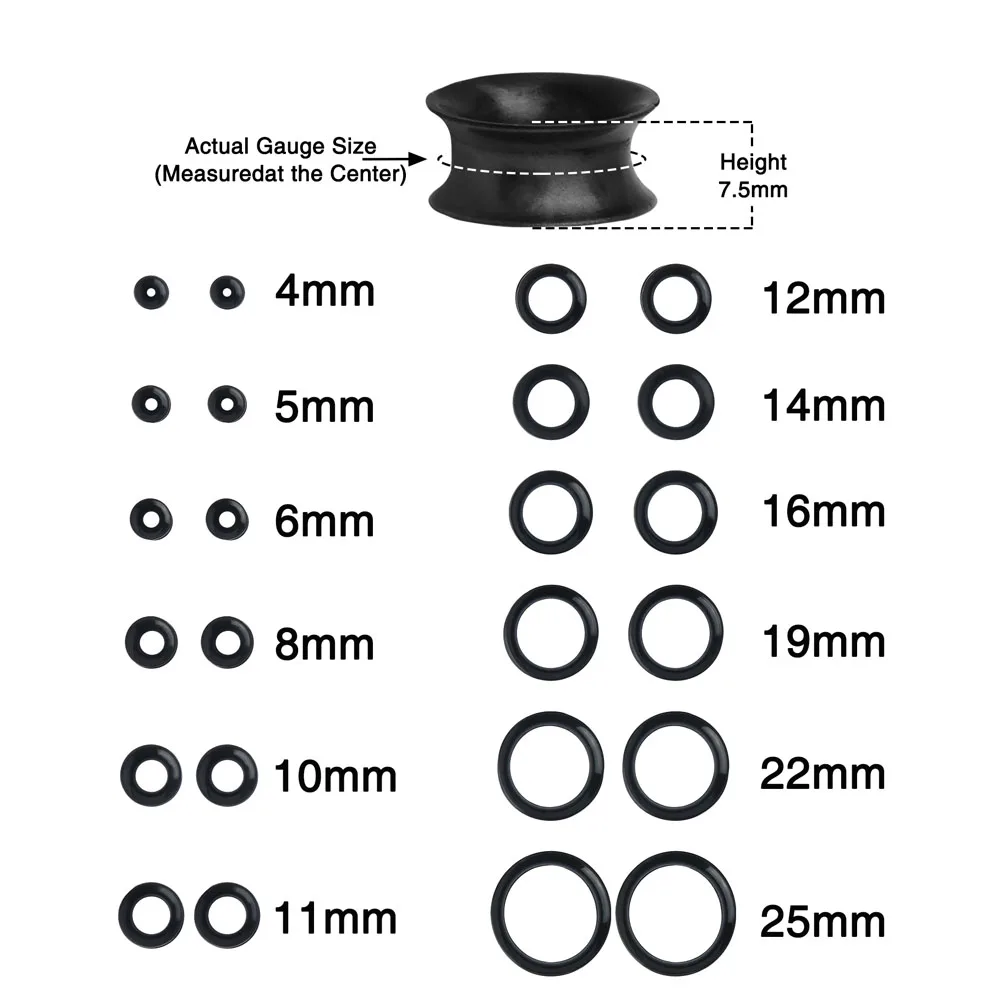 2-8PCS Silicone Ear Gauges Flexible Ear Tunnels Plugs Stretchers Expander Double Flared Flesh Ear Piercing Jewelry for Women Men