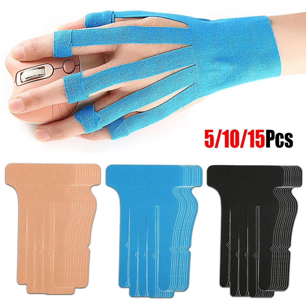 5/10/15Pcs Precut Kinesiology Tape for Wrist Fingers,Gaming Hand Patch for Carpal Tunnel & Finger Joint Muscle Support Stability