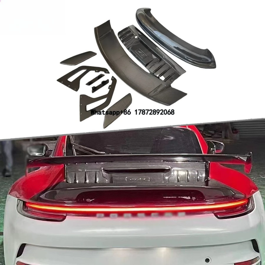 Dry Carbon Fiber GT3 Style 992 Rear Wing Spoiler for Carrera 911 992 Tail Trunk Spoiler Rear Boot Lip Body Kits