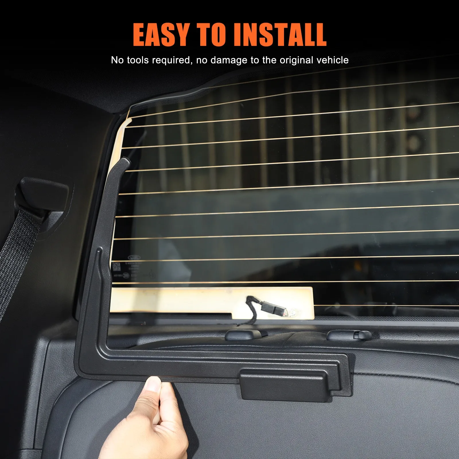 

ABS Black Rear Window Heating Wire Protection Cover For Ford Ranger 2023-2025 Tail Window Heating Wire Shield Trim Accessories