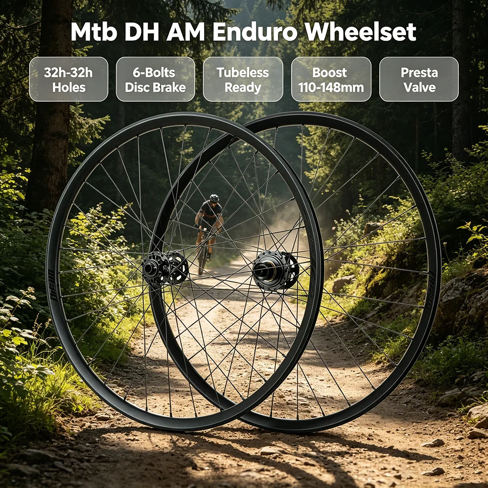 

Pasak Mtb DH AM Enduro Wheelset 32 Holes 27.5/29ER Boost 110-148mm Tubeless Ready Presta Valve 12s Hub Driver