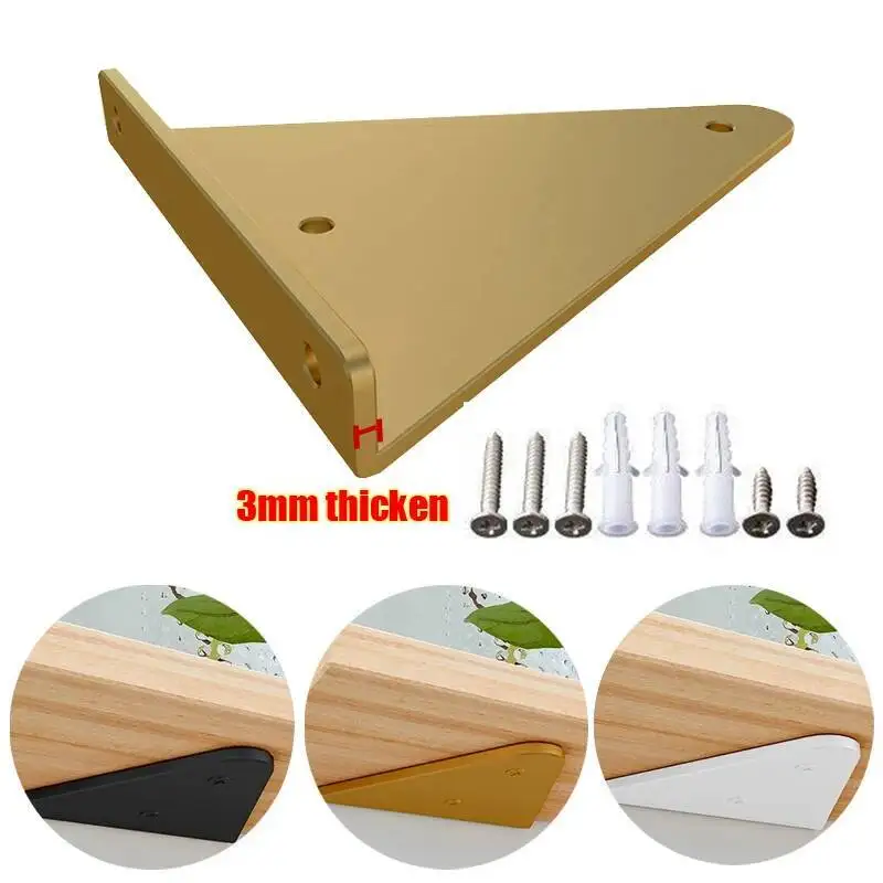 

2PCS Triangle Invisible Bracket Wall Shee Mount Bookshelf Tripod Partition Right Angle Fixed Furniture Support Thicken