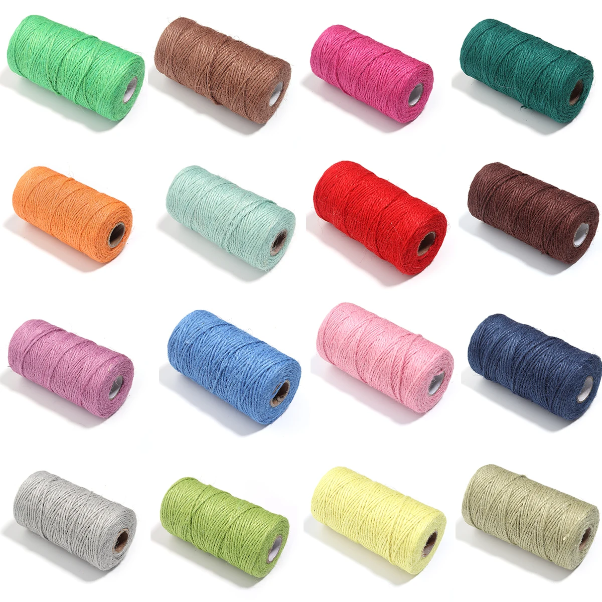 100yards/roll Jute Twine Colorful Braided Burlap Strings Natural Cotton Cord For Jewelry Making Wedding Party Home Decoration