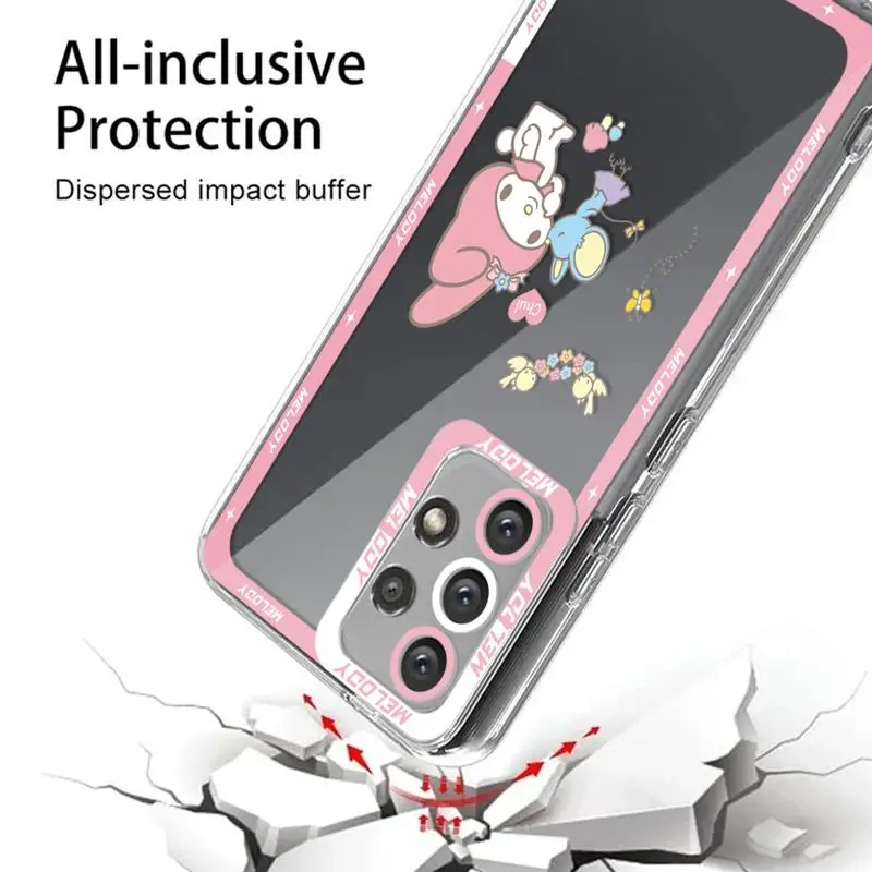 My Melody custodia per telefono rosa per Samsung Galaxy A54 A53 A52 A14 5G A34 A12 A13 A32 A21s A23 A51 A33 A71 Cover trasparente Fundas