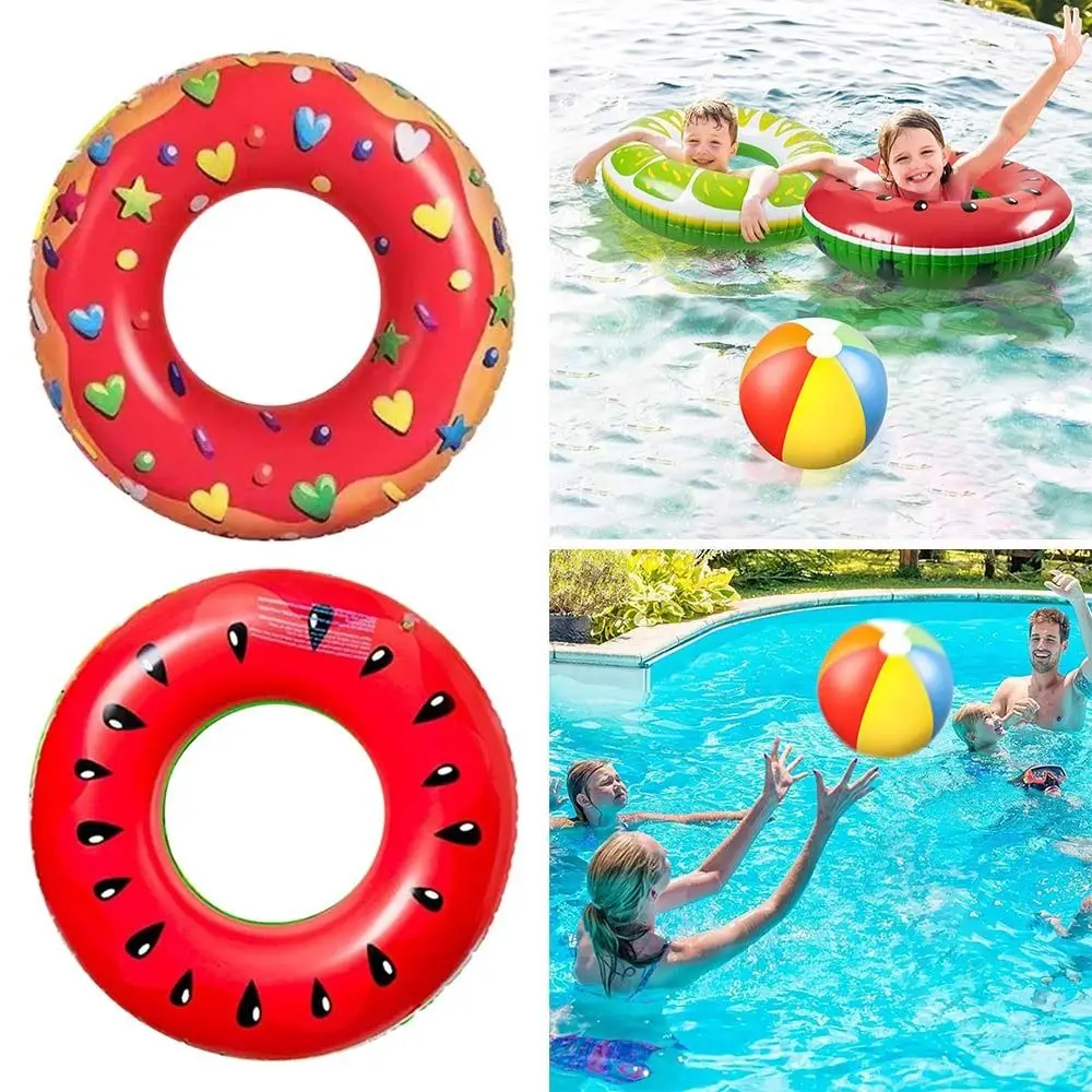 5 unids/set 7 unids/set fruta Donuts verano natación anillo lindo dibujos animados pelota de playa flotador de seguridad círculo grueso PVC playa piscina juguetes