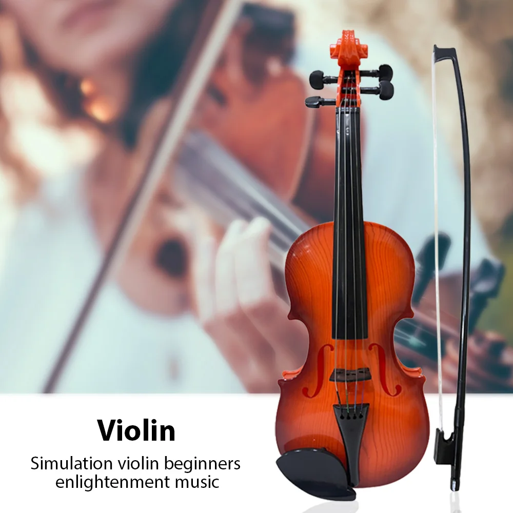 Simulated Violin Music Practice Violin Kit for Beginners Musical Instrument Exquisite Workmanship Performance Props Gifts