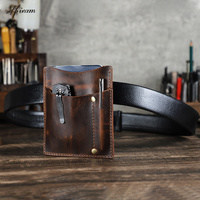 Hiram Handmade Genuine Leather EDC Organizer Sheath Tactical Tool Pouch Holster with Belt Clip Storage Bag