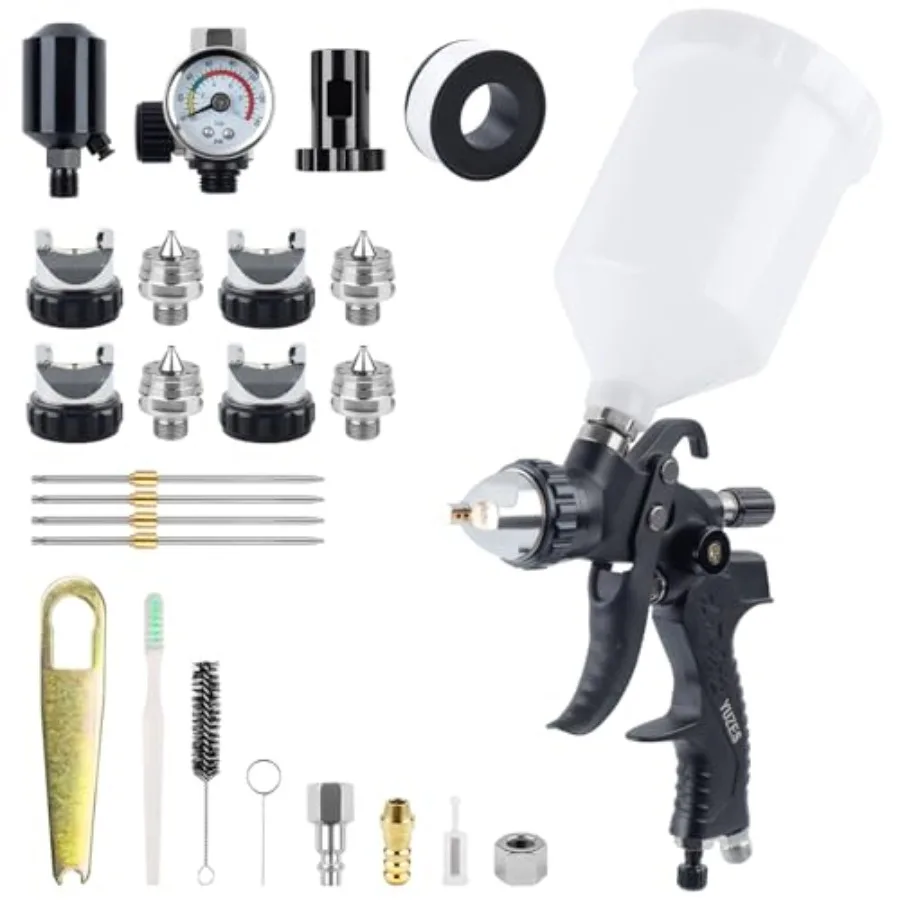 

Набор распылителей HVLP с 4 соплами 1.4/1.7/2.0/2.5 мм - Профессиональный автомобильный краскопульт для грунтовки, прозрачного покрытия и мебели - E