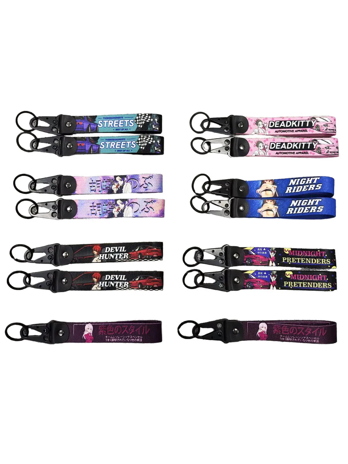 JDM Racing Culture étiquette porte-clés pendentif voiture moto pince porte-clés poignet Durable porte-clés porte-clés Auto