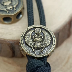 Dung Beetle Ankh Brass Knife Beads Punk EDC Outdoor DIY Paracord Woven Lanyard Pendant Retro Umbrella Rope Bracelets Accessories