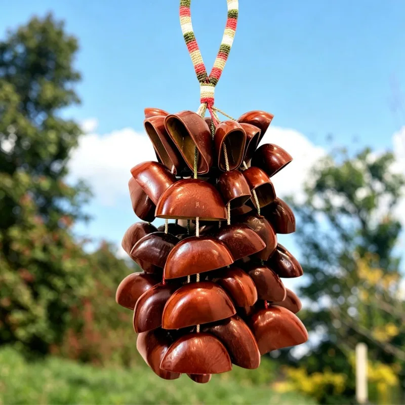 Meditation Bell Outdoor Wind Chime Yoga Sound Healing Natural Fruit Shell Juju Bells Handheld Mindfulness Musical Instruments