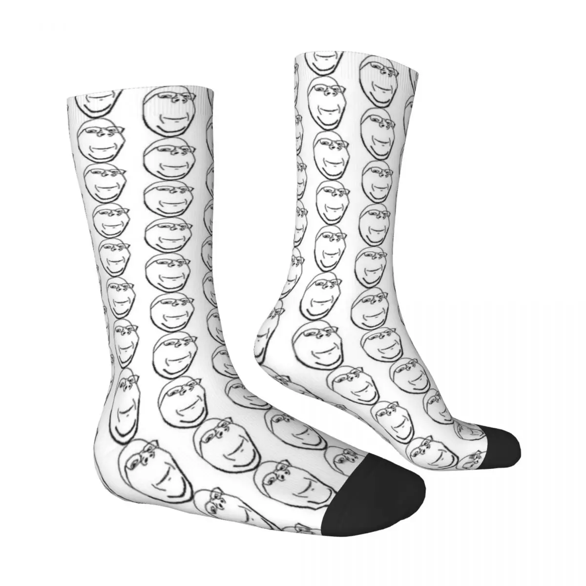 Women Men Socks Smiling Wholesome Wojak Soyjak Funny Meme Stockings Spring Harajuku Quality Socks Outdoor Sports Anti Slip Socks