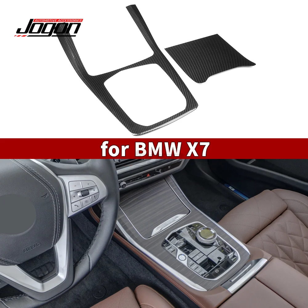 

For BMW X7 G07 M50i M60i 2019-2025 Real Dry Carbon Fiber Gear Shifter Console Panel Cover Trims Interior Accessories