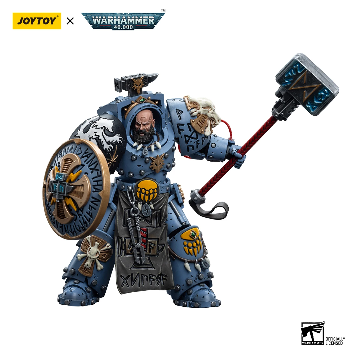 JOYTOY Warhammer 40K 1/18 Actie Figuur Space Wolves Arjac Rockfist Anime figuren Speelgoedmodel