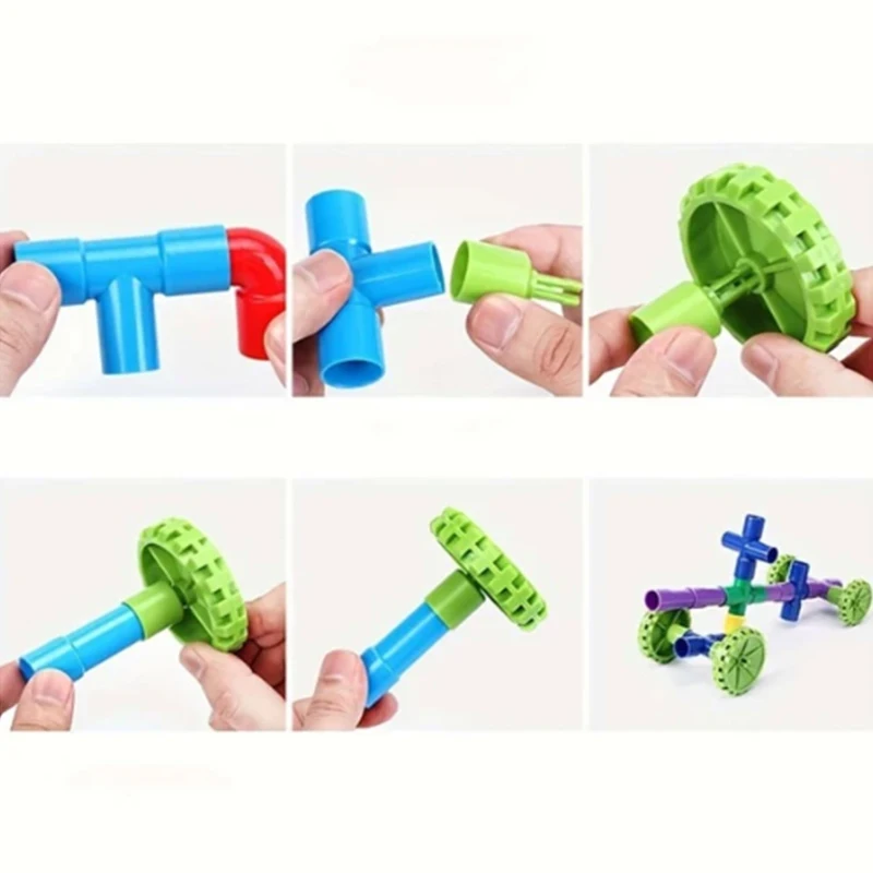 30/50pcs Diy Water Pipe Building Block Toy Designer Kids Architecture Educational Toy Gift