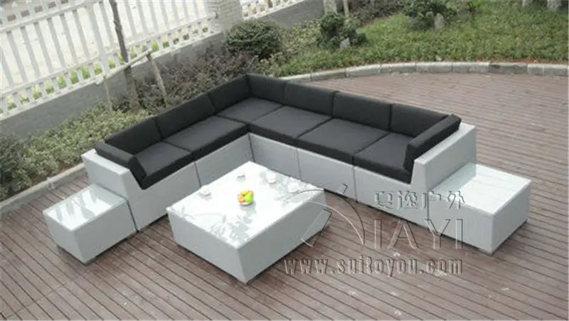 9-pcs Patio Outdoor Rattan Sofa , UV Resistant Contemporary Corner Sofa handmade Couch all weather cusomtized color and size