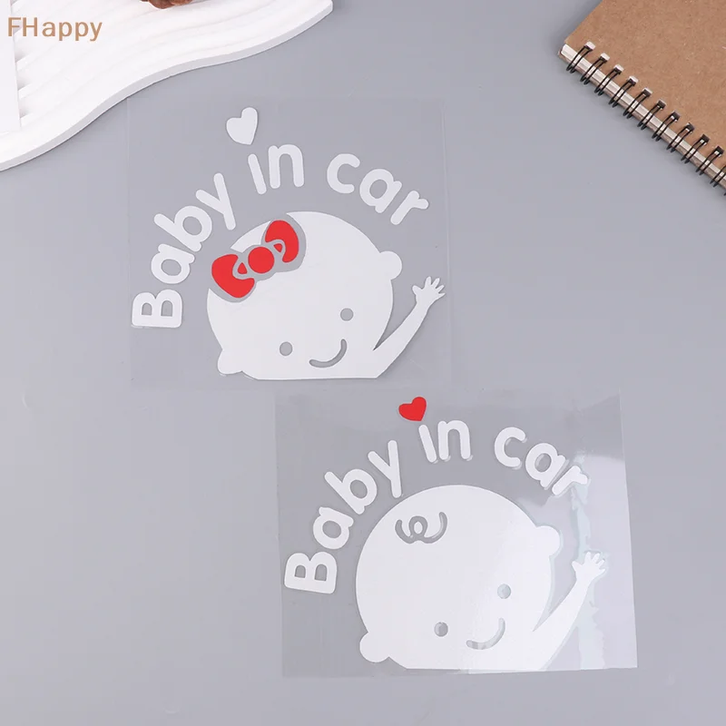 

Cartoon Car Sticker Boy Girl Baby In Car On Board Cars Acessories Decoration Reflective Warning Stickers