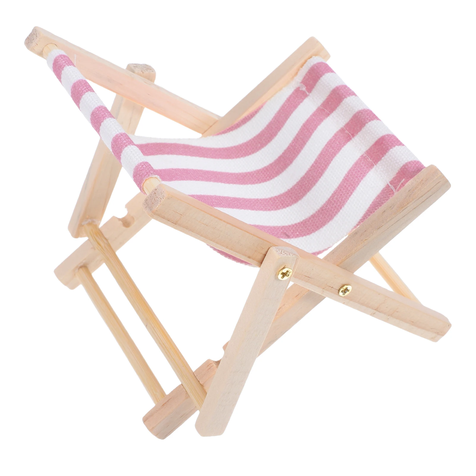 1pc 특별 해변 의자 휴대 전화 홀더 나무 데스크탑 장식 오래 지속되는 소형 가구 장난감